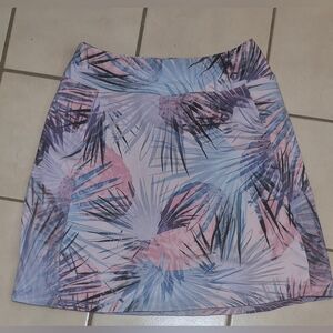 Evolution & Creation Palm Print Athletic Skort – Pastel Blue Pink | Size S